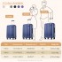 K1773-1L - Kono 19/24/28 Inch 3 Piece Set Striped ABS+PC Hard Shell Luggage with 360-Degree Spinner Wheels - Navy