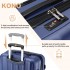 K1773-1L - Kono 28 Zoll Gestreift ABS+PC-Hartschale Reisegepäck mit 360-Grad-Spinner-Rädern - Marineblau