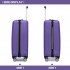 K1773-1L - Kono 19 Inch Cabin Size ABS+PC Hard Shell Luggage with Vertical Stripes - Ideal for Carry-On - Purple