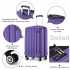 K1773-1L - Kono 19 Inch Cabin Size ABS+PC Hard Shell Luggage with Vertical Stripes - Ideal for Carry-On - Purple