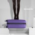 K1773-1L - Kono 19 Inch Cabin Size ABS+PC Hard Shell Luggage with Vertical Stripes - Ideal for Carry-On - Purple
