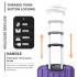 K1773-1L - Kono 19 Inch Cabin Size ABS+PC Hard Shell Luggage with Vertical Stripes - Ideal for Carry-On - Purple
