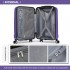 K1773-1L - Kono 19 Inch Cabin Size ABS+PC Hard Shell Luggage with Vertical Stripes - Ideal for Carry-On - Purple