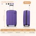 K1773-1L - Kono 19 Inch Cabin Size ABS+PC Hard Shell Luggage with Vertical Stripes - Ideal for Carry-On - Purple