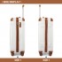 K1777-1L - Kono 19 Inch ABS Lightweight Compact Hard Shell Cabin Suitcase Travel Carry-On Luggage - Cream