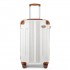 K1777-1L - Kono 19 Inch ABS Lightweight Compact Hard Shell Cabin Suitcase Travel Carry-On Luggage - Cream