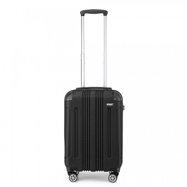 K1777-1L - Kono 19 Inch ABS Lightweight Compact Hard Shell Cabin Suitcase Travel Carry-On Luggage - Black