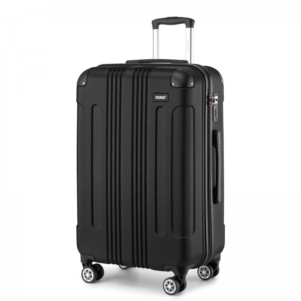K1777-1L - Kono 28 Inch ABS Lightweight Compact Hard Shell Travel Luggage For Extended Journeys - Black
