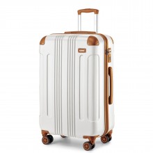 K1777-1L - Kono 28 Inch ABS Lightweight Compact Hard Shell Travel Luggage For Extended Journeys - Cream