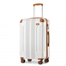 K1777-1L - Kono 24 Inch ABS Lightweight Compact Hard Shell Travel Luggage For Extended Journeys - Cream
