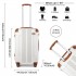 K1777-1L - Kono 19/24/28 Inch 3 Piece Set ABS Lightweight Compact Hard Shell Travel Luggage - Cream