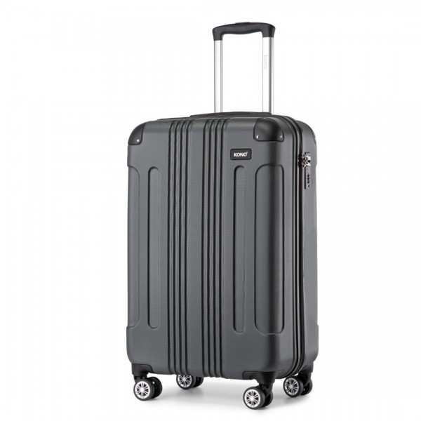 K1777-1L - Kono 19 Inch ABS Lightweight Compact Hard Shell Cabin Suitcase Travel Carry-On Luggage - Grey