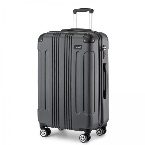 K1777-1L - Kono 28 Inch ABS Lightweight Compact Hard Shell Travel Luggage For Extended Journeys - Grey