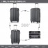 K1777-1L - Kono 24 pouces ABS Léger Compact Coque dure Bagages de voyage Pour les voyages prolongés - Gris