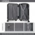 K1777-1L - Kono 19/24/28 Inch 3 Piece Set ABS Lightweight Compact Hard Shell Travel Luggage - Grey