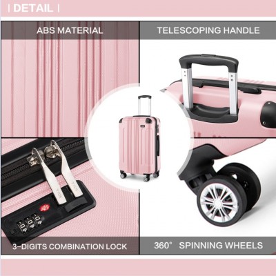 K1777-1L - Kono 24 Inch ABS Lightweight Compact Hard Shell Travel