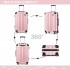 K1777-1L - Kono 19/24/28 Inch 3 Piece Set ABS Lightweight Compact Hard Shell Travel Luggage - Pink