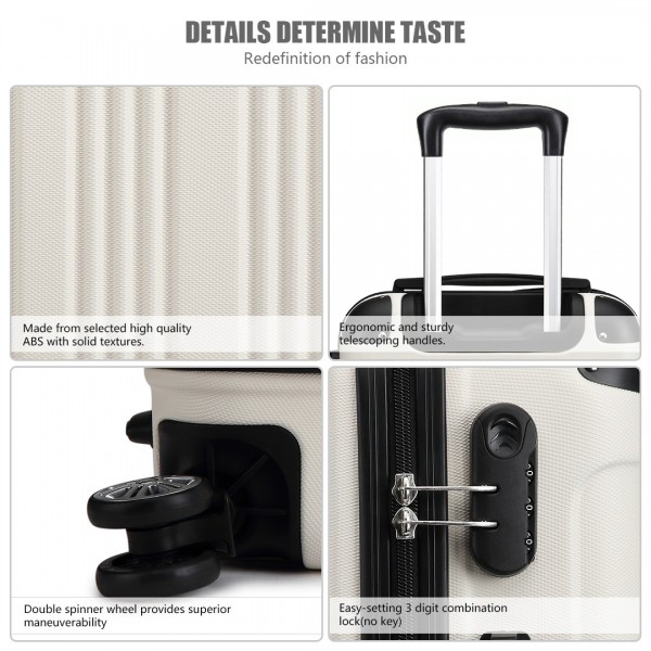 K1777L - Kono 19 Zoll ABS Hartschalenkoffer Gepäck - Beige