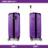 K1777L - Kono 19 Inch ABS Hard Shell Suitcase Luggage - Purple