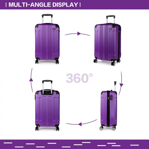 K1777L - Kono 19 Inch ABS Hard Shell Suitcase Luggage - Purple