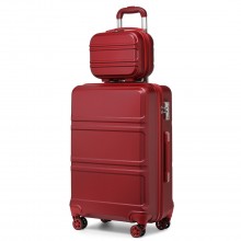 K1871-1L - Kono Ensemble de valise à 4 roues ABS avec vanity case - Bordeaux