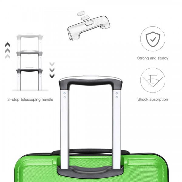 K1871-1L - Kono ABS 24 Inch Sculpted Horizontal Design Suitcase - Green