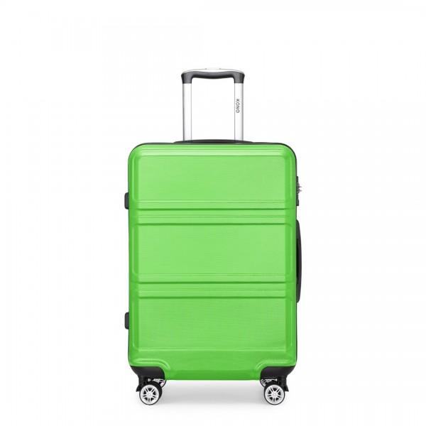 K1871-1L - Kono ABS 24 Inch Sculpted Horizontal Design Suitcase - Green