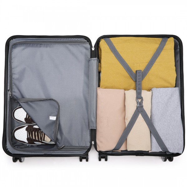 K1871-1L - Kono ABS 24 Inch Sculpted Horizontal Design Suitcase - Green
