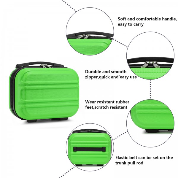K1871-1L - Kono 12 Inch Lightweight Hard Shell ABS Vanity Case - Green