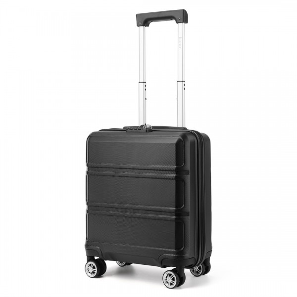 K1871-1L - Kono ABS 16 Inch Sculpted Horizontal Design Cabin Luggage - Black