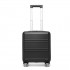 K1871-1L - Kono ABS 16 Inch Sculpted Horizontal Design Cabin Luggage - Black