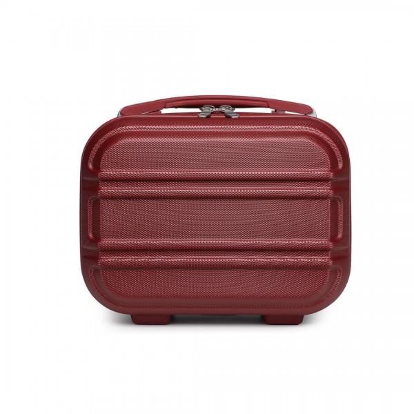K1871-1L - Kono 12 Inch Lightweight Hard Shell ABS Vanity Case - Burgundy
