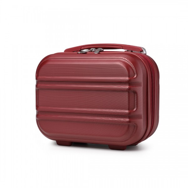 K1871-1L - Kono 12 Inch Lightweight Hard Shell ABS Vanity Case - Burgundy