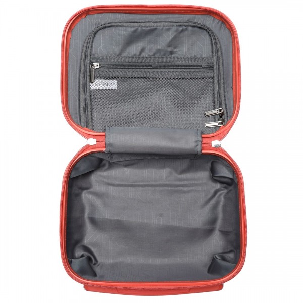 K1871-1L - Kono ABS 4 Wheel Suitcase Set with Vanity Case - Coral