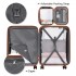 K1871-1L+EA2212 - Kono ABS 4 Wheel Suitcase Set With Vanity Case And Weekend Bag And Toiletry Bag - Black And Brown