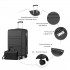 K1871-1L+EA2321 - Kono ABS 28 Inch Sculpted Horizontal Design 2 Piece Suitcase Set With Cabin Bag - Black