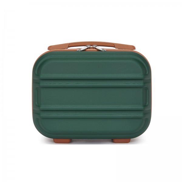 K1871-1L - Kono 12 Zoll Leicht Harte Schale Abs Kosmetikkoffer - Grün und Braun