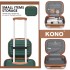 K1871-1L - Kono 12 Zoll Leicht Harte Schale Abs Kosmetikkoffer - Grün und Braun