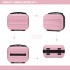 K1871-1L - Kono 12 Inch Lightweight Hard Shell ABS Vanity Case - Pink