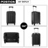 K1872L - Kono 19 Inch ABS Hard Shell Carry On Luggage 4 Wheel Spinner Suitcase - Black