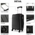K1872L - Kono 19-24-28 Inch ABS Hard Shell Luggage 4 Wheel Spinner Suitcase Set - Black