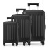 K1872L - Kono 19-24-28 Inch ABS Hard Shell Luggage 4 Wheel Spinner Suitcase Set - Black