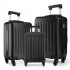 K1872L - Kono 19-24-28 Inch ABS Hard Shell Luggage 4 Wheel Spinner Suitcase Set - Black