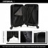 K1872L - Kono 24 Inch ABS Hard Shell Luggage 4 Wheel Spinner Suitcase - Black