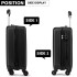 K1872L - Kono 24 Inch ABS Hard Shell Luggage 4 Wheel Spinner Suitcase - Black