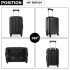K1872L - Kono 24 Inch ABS Hard Shell Luggage 4 Wheel Spinner Suitcase - Black