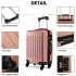K1872L - Kono 24 Inch ABS Hard Shell Luggage 4 Wheel Spinner Suitcase - Nude