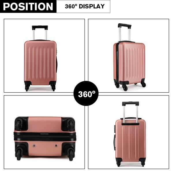 K1872L - Kono 24 Inch ABS Hard Shell Luggage 4 Wheel Spinner Suitcase - Nude