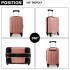 K1872L - Kono 24 Inch ABS Hard Shell Luggage 4 Wheel Spinner Suitcase - Nude