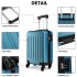 K1872L - Kono 19 Inch ABS Hard Shell Carry On Luggage 4 Wheel Spinner Suitcase - Navy